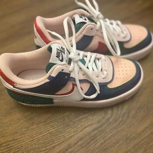 Nike Air Force Ones. Worn once. Size 6.5! Multi color!